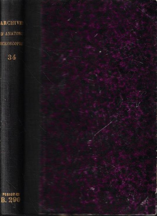 Archives d'Anatomie Microscopique Anno 1938 - copertina