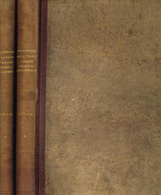 Tableau decennal du commerce de la France avec ses colonies et les puissances etrangeres 1847 a 1856. 2voll. - copertina