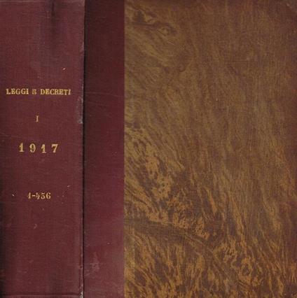 Raccolta ufficiale delle leggi e dei decreti del Regno d'Italia anno 1917, vol.I - copertina