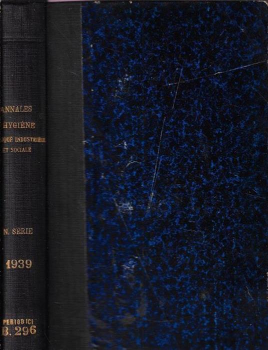 Annales d'hygiène publique, industrielle et sociale 1939 - copertina