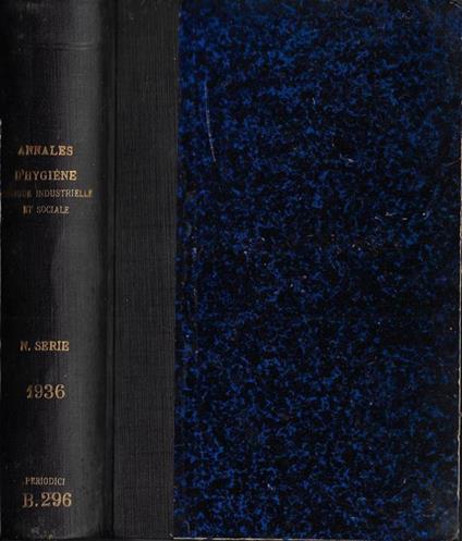 Annales d'hygiène publique, industrielle et sociale 1936 - copertina