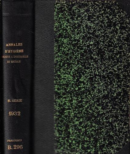 Annales d'hygiène publique, industrielle et sociale 1932 - copertina