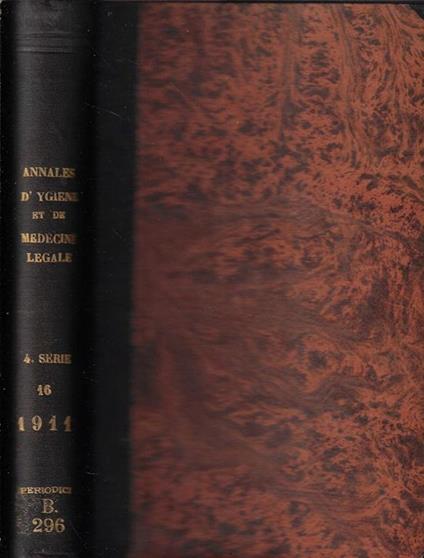 Annales d'hygiène publique et medecine lègale tome 16 1911 - copertina