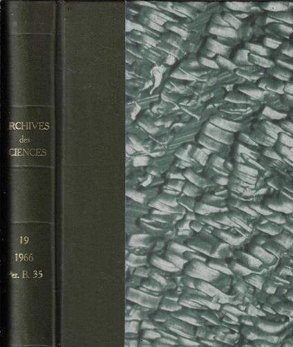 Archives des sciences Vol. 19 1966 - copertina