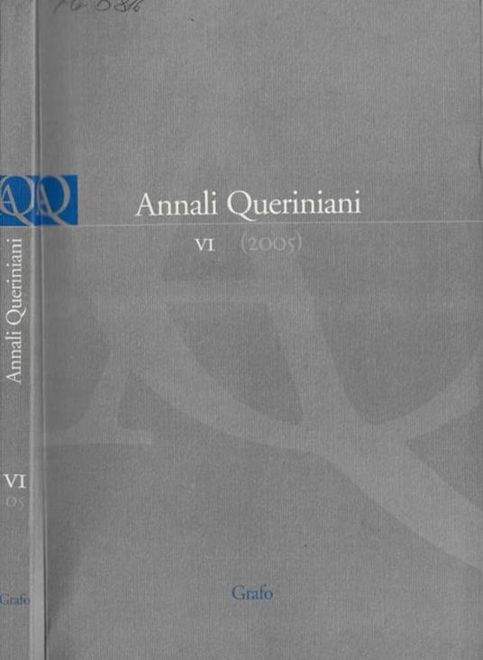 Annali queriniani VI 2005 - copertina