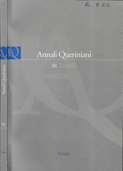 Annali queriniani IX 2008 - copertina