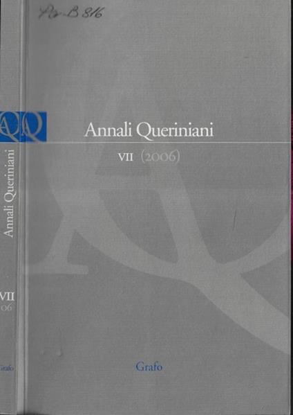 Annali queriniani VII 2006 - copertina
