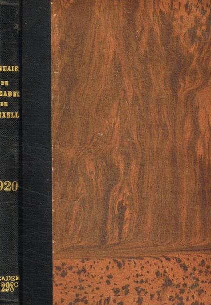 Annuaire de l'academie royale des sciences, des lettres et des beaux-arts de belgique. 1920 - copertina