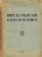 Movimento della popolazione secondo gli atti dello stato civile nell'anno 1932