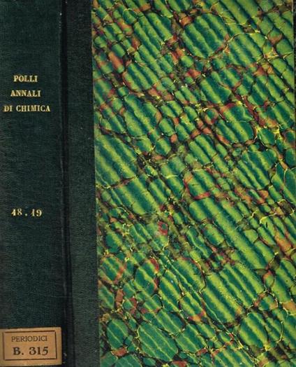 Annali di chimica applicata alla medicina. Vol.XVIII, XIX della serie 3, anno 1854 - Giovanni Poli - copertina