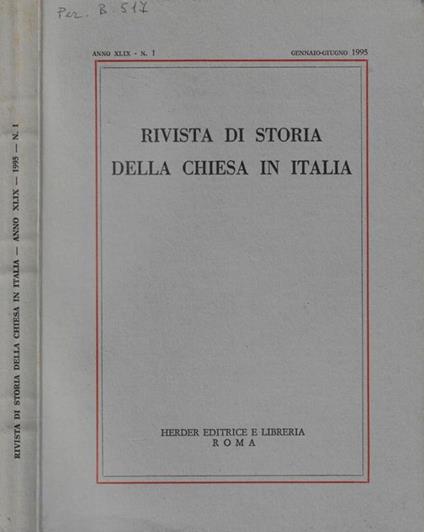 Rivista di Storia della Chiesa in Italia 1995 N.1 - copertina