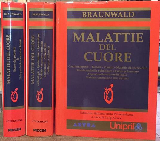 Malattie Del Cuore-Braunwald-Edizione Italiana Sulla Iv Americana 3 Volumi Completi - copertina