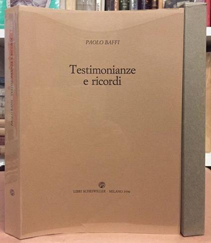 Testimonianze e Ricordi - Paolo Baffi - copertina