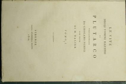 Le vite degli uomini illustri - Plutarco - copertina