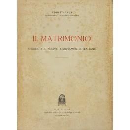 Il matrimonio secondo il nuovo ordinamento italiano - Adolfo Ravà - copertina