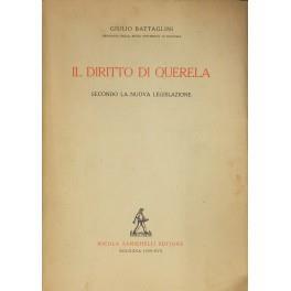 Il diritto di querela secondo la nuova legislazione - Giulio Battaglini - copertina