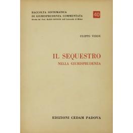 Il sequestro nella giurisprudenza - Filippo Verde - copertina
