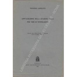 Convalidazione della citazione nulla per vizio di notificazione - Francesco Carnelutti - copertina