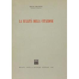 La nullità della citazione - Bruno Brunetti - copertina