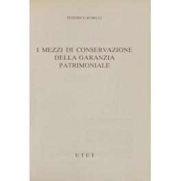 I mezzi di conservazione della garanzia patrimoniale - Federico Roselli - copertina