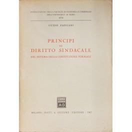 Principi di diritto sindacale nel sistema della Costituzione formale - Guido Zangari - copertina