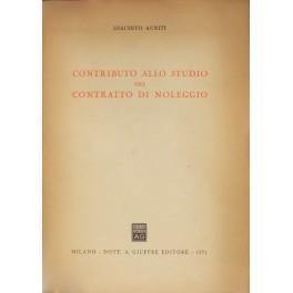 Contributo allo studio del contratto di noleggio - Giacinto Auriti - copertina