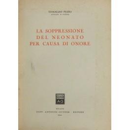 La soppressione del neonato per causa di onore - Tommaso Pedio - copertina