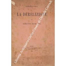 La derelizione in diritto romano - copertina