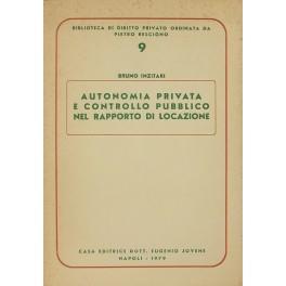Autonomia privata e controllo pubblico nel rapporto di locazione. Linee di una vicenda - Bruno Inzitari - copertina