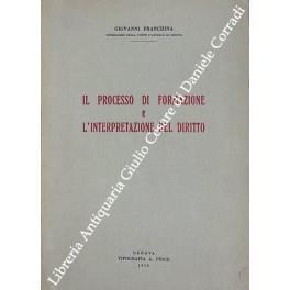Il processo di formazione e l'interpretazione del diritto - Giovanni Franchi - copertina