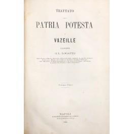 Trattato della patria potestà. Traduzione di L. Logatto - copertina