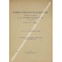 Corpo diplomatico estero accreditato presso S.M. Vittorio Emanuele III, Re e Imperatore dall'anno 1900. Aggiunte e varianti dal 16 luglio XVII al 31 dicembre XVIII - Vincenzo Izzi - copertina