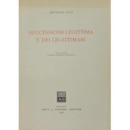 Successione legittima e dei legittimari - Antonio Cicu - copertina