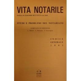 Vita Notarile. Studi problemi e lettere del notariato. Annata 1981 - copertina