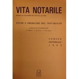 Vita Notarile. Studi problemi e lettere del notariato. Annata 1982 - copertina