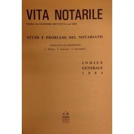 Vita Notarile. Studi problemi e lettere del notariato. Annata 1984 - copertina