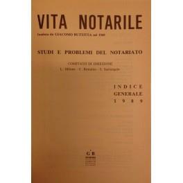 Vita Notarile. Studi problemi e lettere del notariato. Annata 1989 - copertina