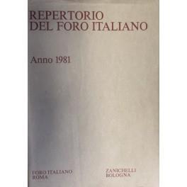 Repertorio Generale Annuale del Foro Italiano. Annata 1981 - copertina