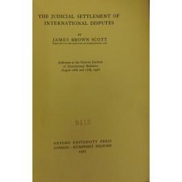 The judicial settlement of international disputes - copertina