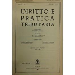 Diritto e Pratica Tributaria. Diretta da Victor Uckmar. Vol. LVII - 1986 - copertina