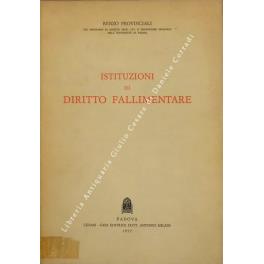 Istituzioni di diritto fallimentare - Renzo Provinciali - copertina