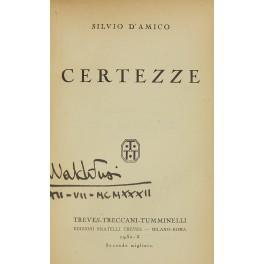 Certezze - Silvio D'Amico - copertina