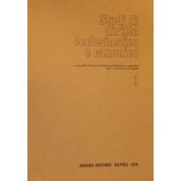 Studi di diritto ecclesiastico e canonico. A cura dell'Istituto di diritto ecclesiastico e canonico dell'Università di Napoli - copertina