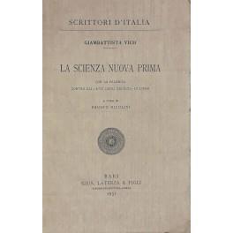 La scienza nuova prima. Con la polemica contro gli Atti degli eruditi di Lipsia. A cura di Fausto Nicolini - Giambattista Vico - copertina