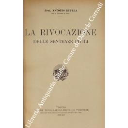 La rivocazione delle sentenze civili - Antonio Sutera - copertina