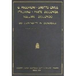 Diritto civile italiano. Parte seconda, Diritto delle obbligazioni. Vol. II - Dei contratti in generale - Giovanni Pacchioni - copertina