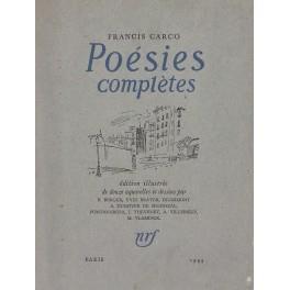 Poesies completes. Edition illustree de douze aquarelles et dessins par P. Berger, Yves Brayer, Dignimont A. Dunoyer de Segonzac, Fontanarosa, J. Thevenet, A. Villeboeuf, M. Vlaminck di: Carco Francis - copertina