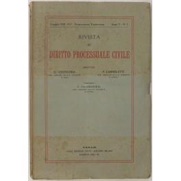 Rivista di Diritto Processuale Civile. Annata 1928. Diretta da: Francesco Carnelutti, Giuseppe Chiovenda, Piero Calamandrei, Enrico Tullio Liebman. Anno V (Prima Serie) - copertina