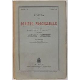 Rivista di Diritto Processuale. Annata 1948. Diretta da: Francesco Carnelutti, Giuseppe Chiovenda, Piero Calamandrei, Enrico Tullio Liebman. Anno III (Seconda Serie) - copertina