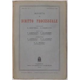 Rivista di Diritto Processuale. Annata 1956. Diretta da: Francesco Carnelutti, Giuseppe Chiovenda, Piero Calamandrei, Enrico Tullio Liebman. Anno XI (Seconda Serie) - copertina